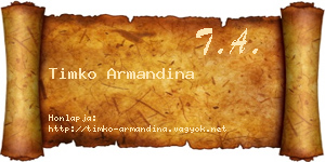 Timko Armandina névjegykártya